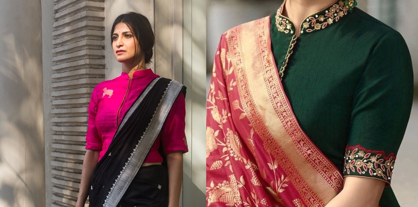 High neck 2024 blouse designs catalogue